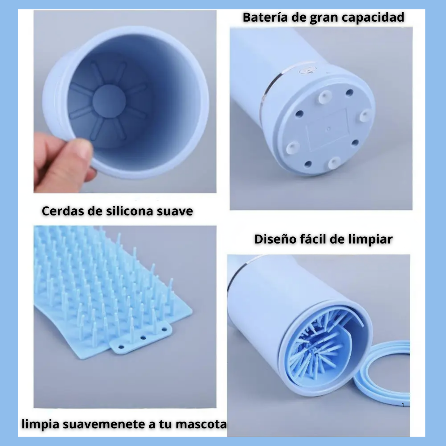 Paw Washing - Lavadora automática | Limpiador de patas de mascotas eléctrico y  portátil | USB recargable